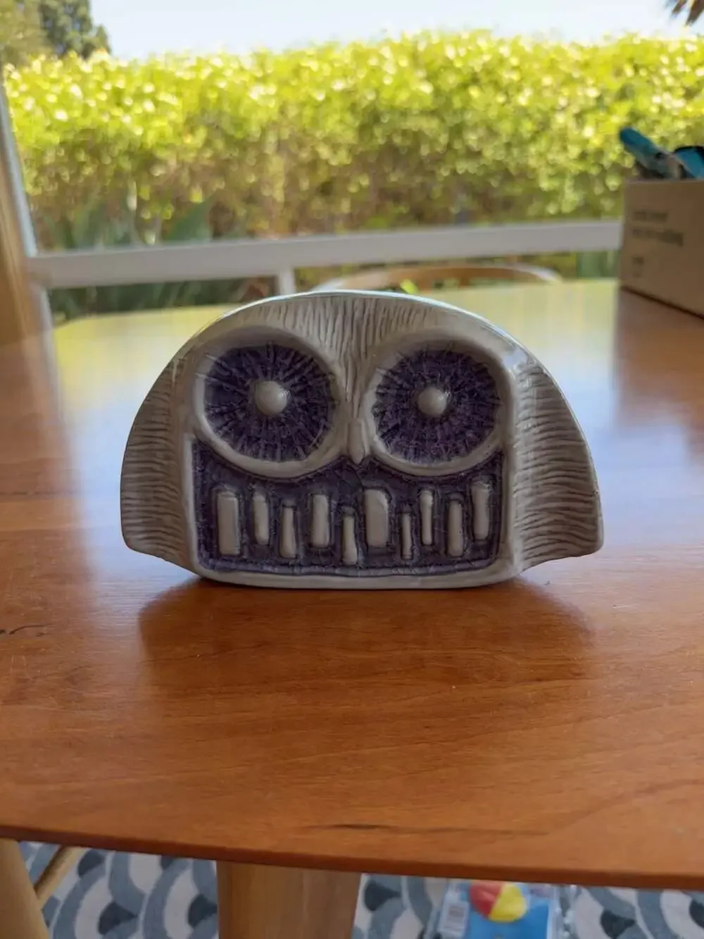 Jonathan Adler Ceramic Owl‎ Figurine Purple and White